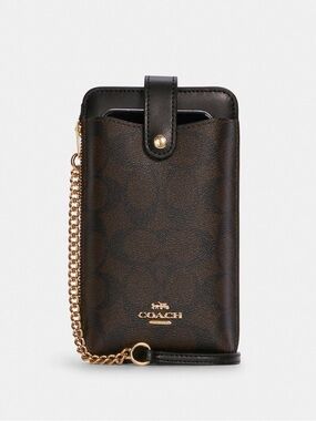 Coach North/South Phone Crossbody In Signature Canvas